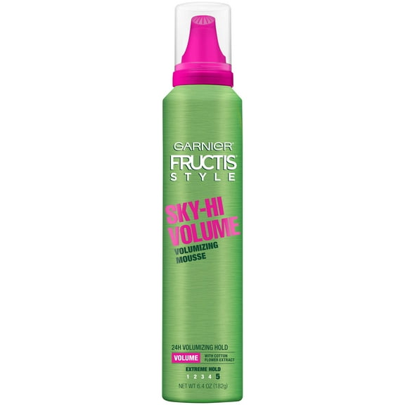 Garnier Fructis 24H Volumizing Hold Hair Styling Mousse, 6.4 fl oz