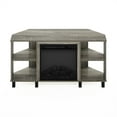 thumbnail image 2 of Furinno Jensen Corner Fireplce TV Stand with Metal Leg for TV up to 55 Inches, French Oak Grey, 2 of 8