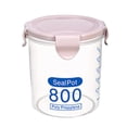 thumbnail image 1 of Toystoory Plástico Sellado Latas Cocina Caja Almacenaje Transparente Food Bote Keep Fresh Organizadores de utensilios de cocina rosado METRO Toystoory HA0062-04B, 1 of 6