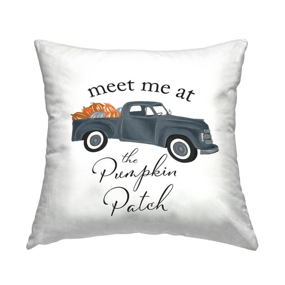 Stupell Industries Pumpkin Patch Seasonal Farmhouse Truck Design by The Saturday Evening Post Throw Pillow