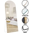 thumbnail image 4 of ZXNYH Arched Full Length Mirror, Large Arched Wall Mirror Floor Mirror with Stand, Full Body Dressing Mirrors Standing Hanging or Leaning Against Wall, Aluminum Alloy Thin Frame 65"x22", Gold, 4 of 5