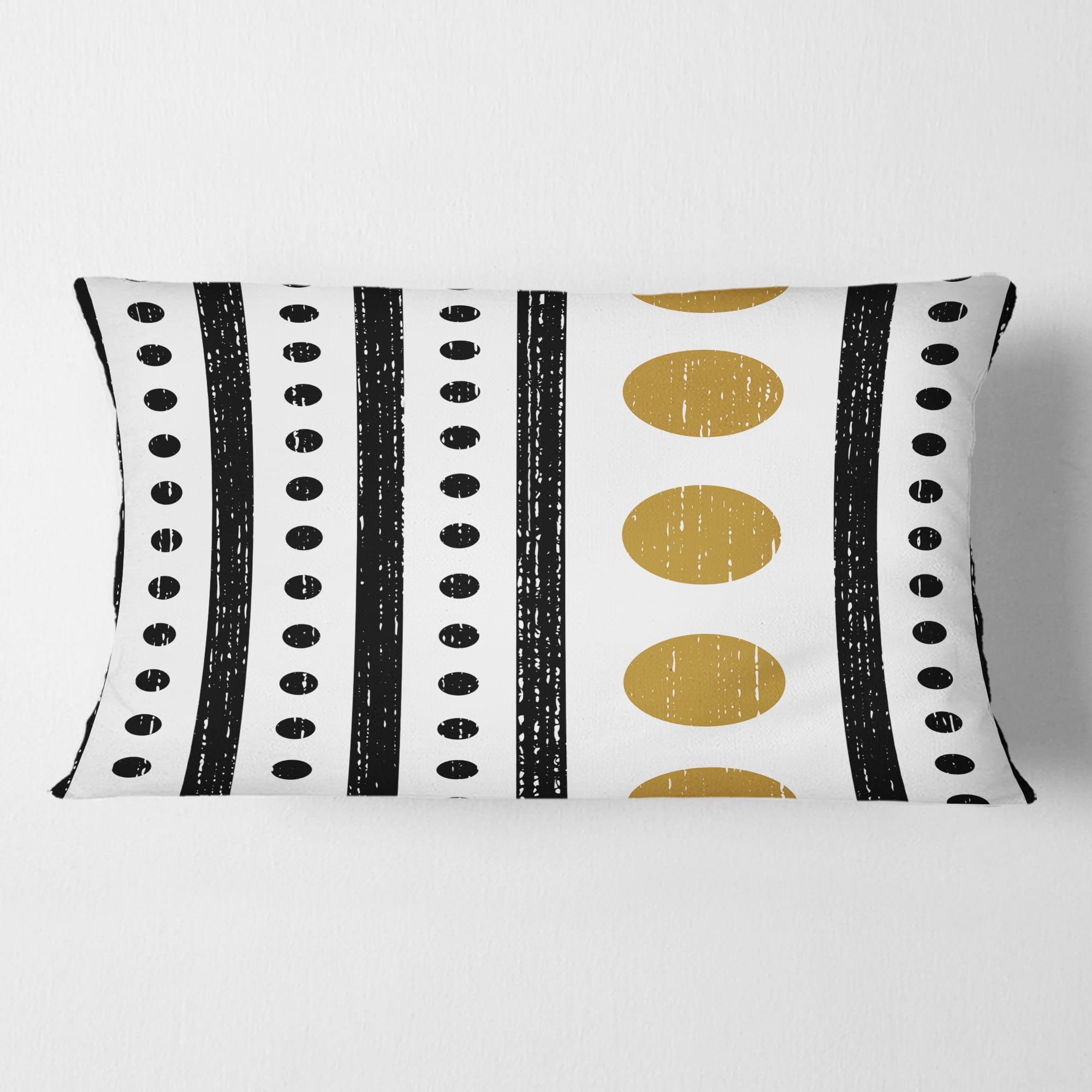 Designart Retro Geometrical Abstract Minimal Pattern VII' Mid-Century Modern Throw Pillow - 12x20