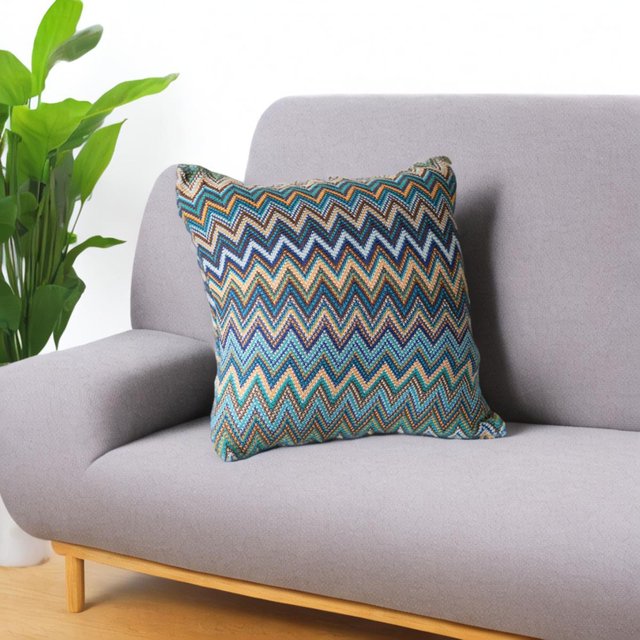 Funda de almohada Fiudx colorida estampado de ondas