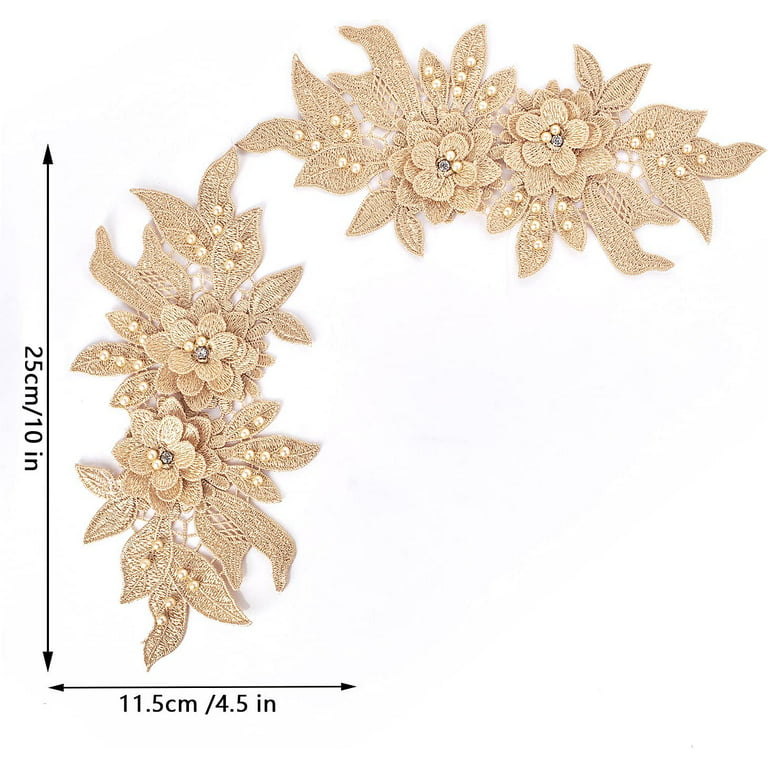 DIY 3D Beaded Flower Lace Applique Embroidery Flower Patches - China Lace  Applique and Custom Wholesale Beaded Applique price