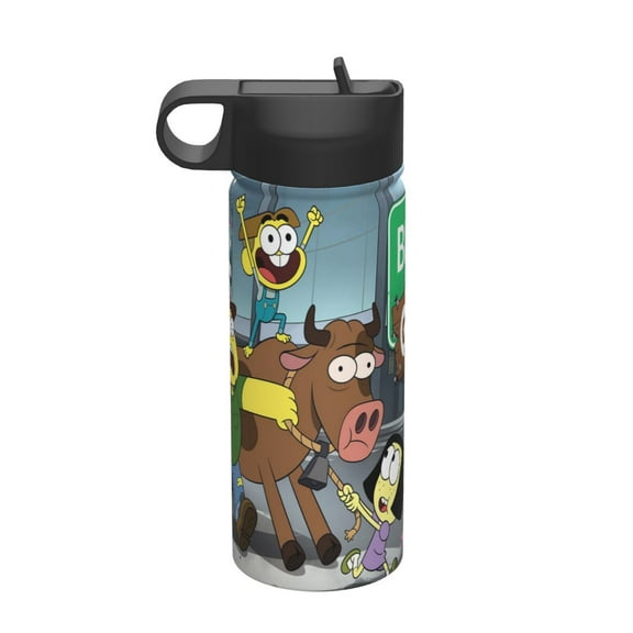 Big City Greens Kids Insulated Water Bottle With Straw - 18 Oz Stainless Steel Double Wall Vacuum Cup, Leakproof, Bpa Free, Suitable For Boys And Girls