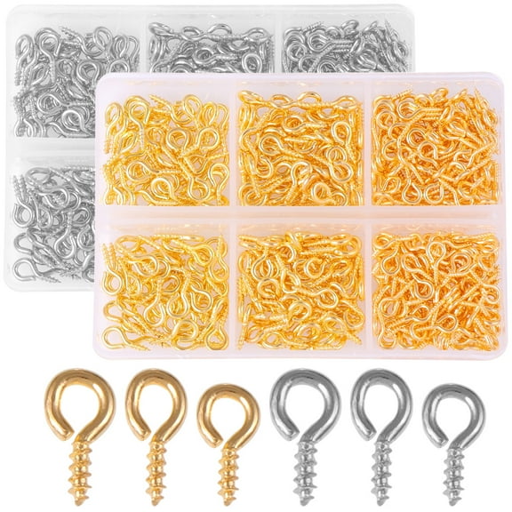 2 Boxes Practical Screw Ring Jewelry Screw Eye Screw Hook Iron Eye Screw For Pendant