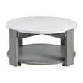thumbnail image 6 of Pemberly Row Contemporary Coffee Table in Gray with White Natural Marble Top, 6 of 8