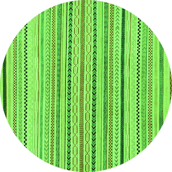 Ahgly Company Indoor Round Solid Green Modern Area Rugs, 4' Round