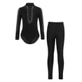 thumbnail image 1 of Manyakai Justaucorps de Gymnastique à Manches Longues avec Strass pour Garçons, Haut Classique Unitard Tango Samba Rumba Dancewear Noir 12, 1 of 6