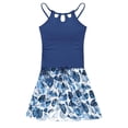 thumbnail image 5 of Rhuody Girl Swimsuit 13-14 Years Sleeveless Swimwear With Tropical Printed Cover Up Skirt Lovely Bathing Suit Navy, 5 of 7