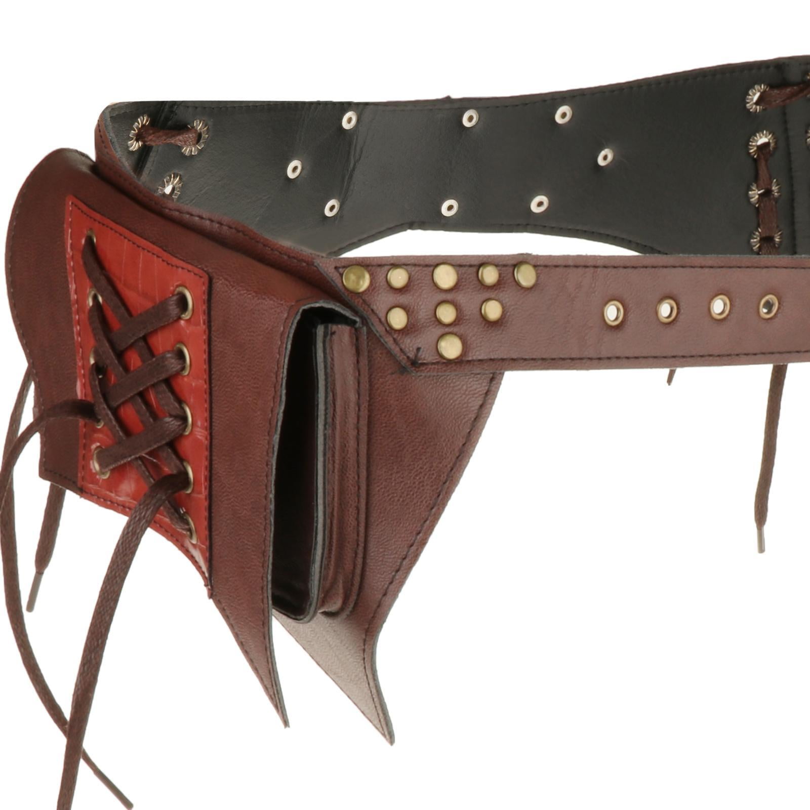 Fashion Fanny Pack Costume Bags Wallet Adjustable Steampunk Waist Bag Pouch for Brown