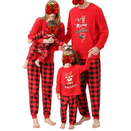 

Ma&Baby Family Christmas Pajamas Sets Women Mens Sleepwear Nightwear Sleepsuit Pyjamas