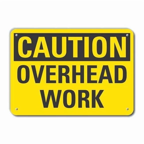 Lyle Rflctv Overhead Hazard Caut Sign,10x14in LCU3-0226-RA_14x10