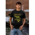 thumbnail image 3 of Zombie Zone Hazardous Dangerous Funny Men's Big & Tall Crewneck Graphic Tee Brisco Brands 2X, 3 of 5
