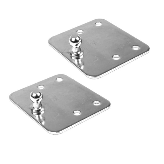 Set of 2 Bf Ball Stud 13mm=1/2 Inch 4 Bolt Hd Bracket Zinc For Lift Supports Automotive & Marine New for Car Gas Shock Strut - Lift Supports Depot Z-BR11553-2-a
