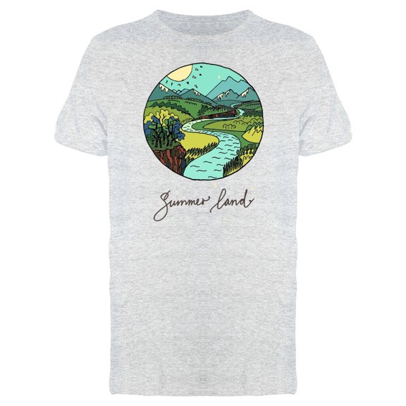 Summer Land Colorful Landscape Tee Men's -Image by Shutterstock