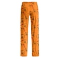thumbnail image 3 of Halloween Pajama Pants Women Funny Halloween Party Graphic Casual Lounge Pajama Pants Elastic Waist Fashion Sleep Bottoms Earthy Yellow L, 3 of 4