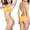 Yellow, variant on QUNYINEY Solid Swimsuits for Curvy Women Bikinis Spaghetti Straps Bathing Suit Two Piece Triangle Swimsuit Sets