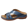 thumbnail image 5 of Rokment Beach Flower Orthopedic Arch Support Walking Backless Sandals for Women 2026 Boho Comfortable Casual Leather Ortho Platform Wedge Low Heel Dress Slip on Slippers Blue Size 9.5, 5 of 6