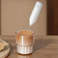 thumbnail image 4 of Ikohbadg Electric Milk Frother and Mini Coffee Maker, Battery Powered Portable Handheld Drink Mixer for Matcha, Latte, Cappuccino, Eggs, Hot Chocolate, 304 Stainless Steel Whisk, White, 4 of 8