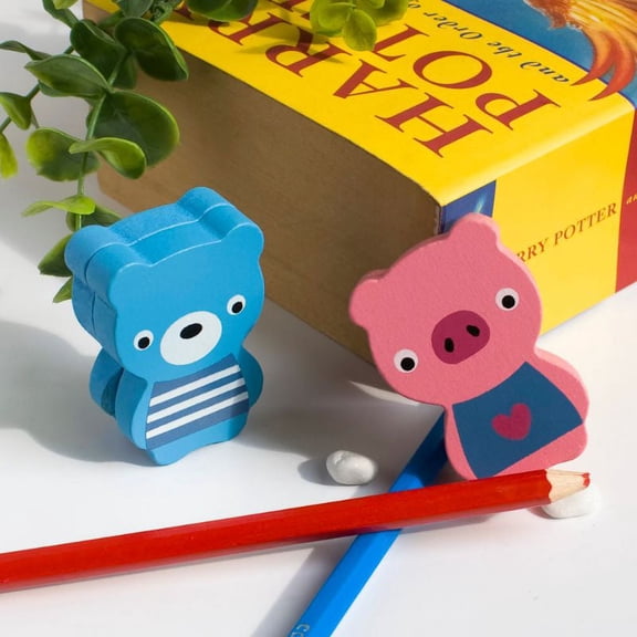 [Bear & Pig] - Card Holder / Wooden Clips / Wooden Clamps / Animal Clips