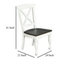 thumbnail image 4 of Orso Dining Side Chair Set of 2- Crossback- Brown Wood Seat- White, 4 of 7
