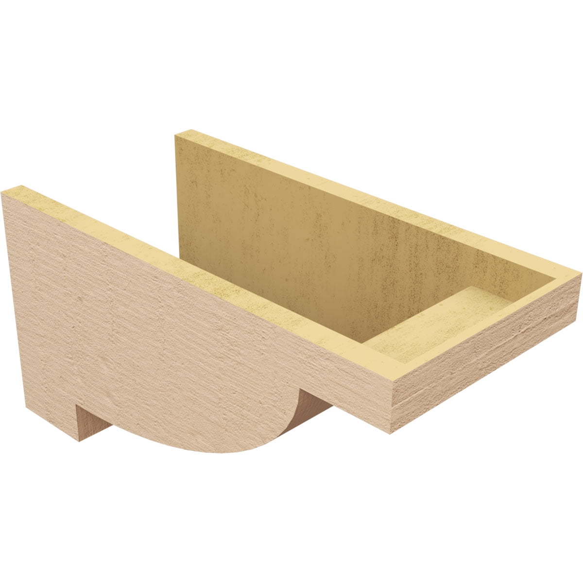 10"W x 20"D x 10"H Wide Alpine Rough Cedar Woodgrain TimberThane Corbel, Primed Tan