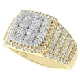 thumbnail image 3 of 10K Yellow Gold Round Diamond Channel Set Cluster Pinky Ring 15mm Band 1.95 CT., 3 of 5