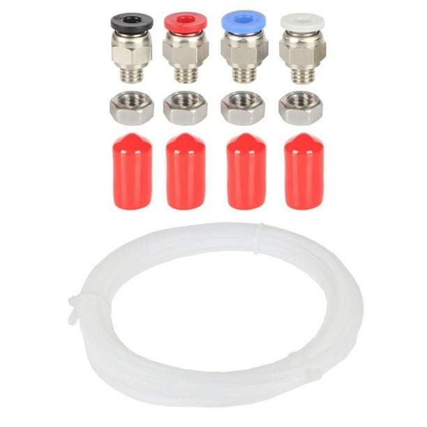 Caja Secadora de Filamentos para Impresora 3D, Conector Neumático PC4-M6 con Tuerca y Tubo de PTFE de 2,5 X 4 mm para Filamentos PLA y ABS.