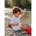 thumbnail image 4 of BemeyourBBs Toddler Baby Boy Summer Clothes Infant Baby Boy 2 Pieces Outfit Cotton Short Sleeve Solid Color Lapel Collared Shirt Tops and Shorts Set, 4 of 9