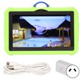 thumbnail image 1 of Tableta para niños de 7 pulgadas con pantalla HD, protección para los ojos, 1 GB de RAM, 8 GB de ROM, cámara dual, tableta de aprendizaje, 100-240 V, color verde, enchufe australiano, 1 of 10