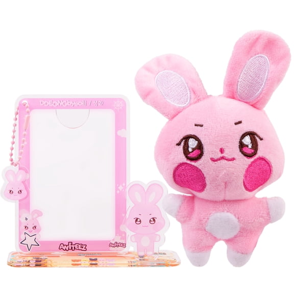 ATEEZ ANiTEEZ Collection Plush Keychain & Acrylic Stand Card Holder Set - Fits 3in Photocards (Member Assortment)