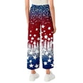 thumbnail image 3 of WTOBBY Women's Patriotic Print Wide Leg Summer Pants - Elastic Waist Casual Trousers with Deep Pockets & Quick-Dry Fabric for 4th of July Outfits,Red L, 3 of 4