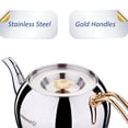 thumbnail image 4 of Korkmaz Hanedan Gold Turkish Teapot Set for Stovetop, 18/10 Stainless-steel Double Tea Maker with Ergonomic Gold Handles, 3.3 qt, 4 of 6