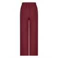 thumbnail image 3 of SNKSDGM Women's Plus Womens Dress Pants for Work Short Work Pants Women High Waisted Wide Leg High Waist Casual Pants European and Solid Color Corduroy Spliced Slit Hem Trousers for Women, 3 of 5