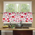 thumbnail image 4 of Yayeee Kitchen Curtains Tier Set of 2 Light Filtering 57"x24" Over Sink Window Panels, Pink Floral, 4 of 7