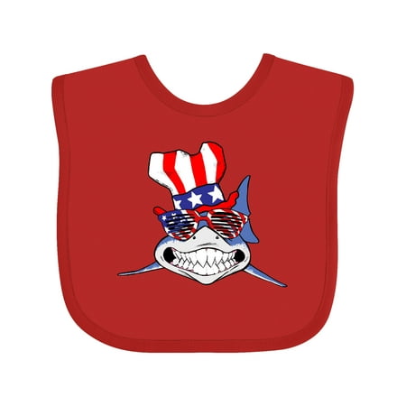 

Inktastic 4th of July Patriot Shark Gift Baby Boy or Baby Girl Bib