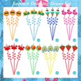 76 Summer Pool Drinking Straws ＆ Stickers for Kids, Pool Party