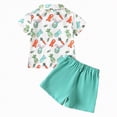 thumbnail image 4 of Baby Boy Easter Outfit Cartoon Print Lapel Bow Tie Shirt Top and Elastic Shorts Set Kids Boys Summer Clothes, 4 of 6
