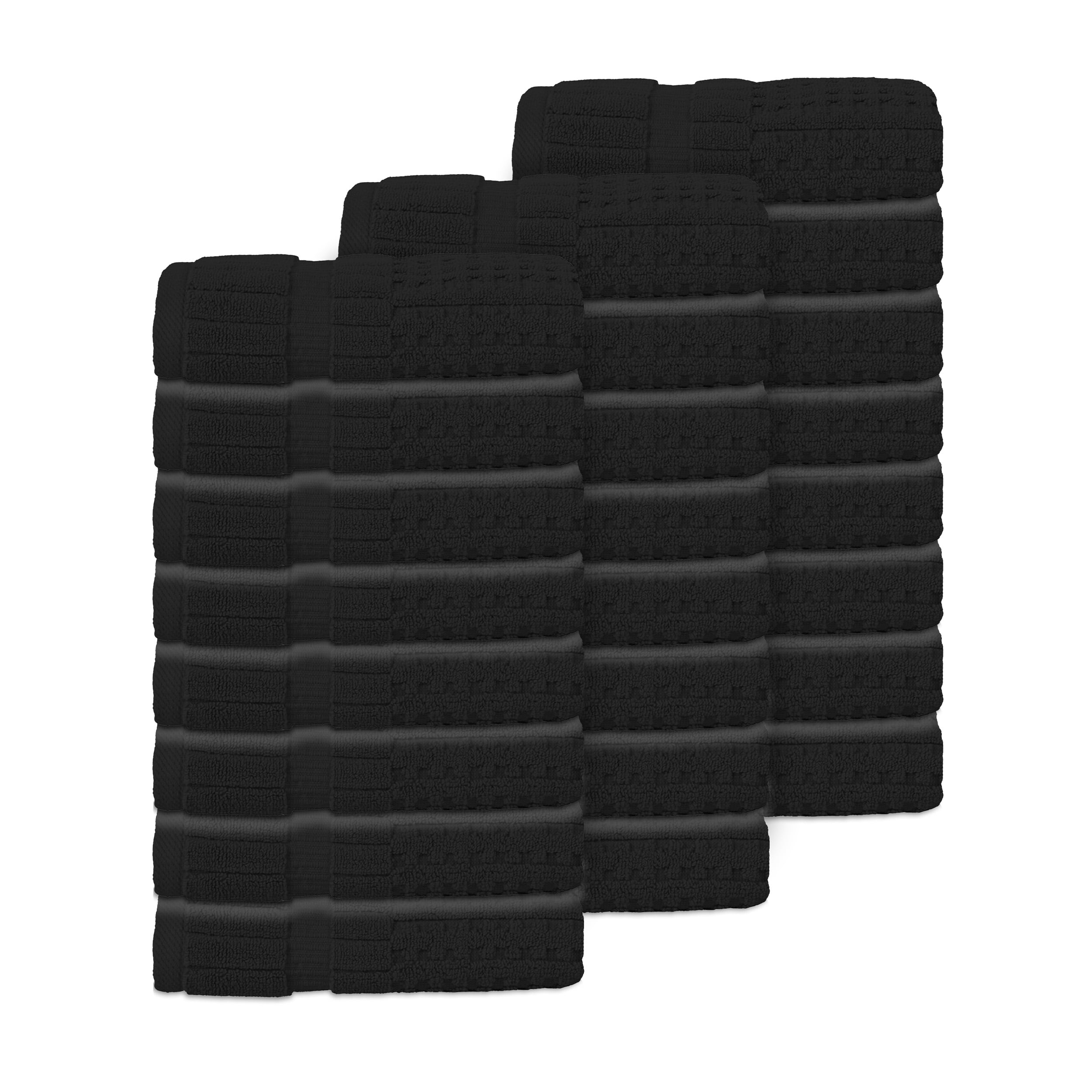 Home Weavers Willow Collection Hand Towels Set of 24 | 100% Cotton Zero Twist | 630 GSM Thick Plush | Soft, Highly Absorbent & Quick Dry | Hotel Quality Luxury Hand Towels | 16x24 Inch | Black