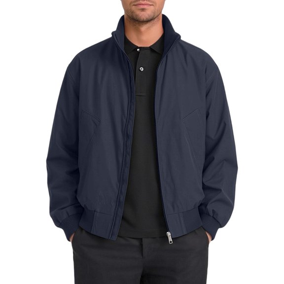 Baggy Jacket Jerdar Men's Stand Collar Jacket Full Zip Up Pockets Polyester Solid Color Spring Fall Casual Commute Work Everyday Basic Lightweight Coat Outerwear