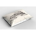 thumbnail image 2 of Ambesonne Vintage Pillow Sham 2 Pack, Retro Locomotive, 26"x20", Cream and Black, 2 of 3
