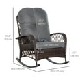 thumbnail image 3 of Outsunny Rattan Rocking Chair with Soft Cushion for Garden, Grey, 3 of 10