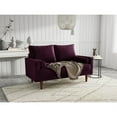 thumbnail image 5 of Enor Furniture Brighton 58" Upholstered Velvet Loveseat in Purple, 5 of 12