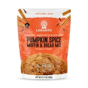 Lakanto Sugar Free Pumpkin Spice Muffin and Bread Mix - Sweetened with Monk Fruit, Ket Diet Friendly, Gluten Free, Dairy Free, 2g Net Carbs - Makes 12 Muffins