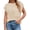 Beige, variant on Short Sleeve Sweater for Women Crew Neck Ribbed Knit Vests Trendy Pullover Tops