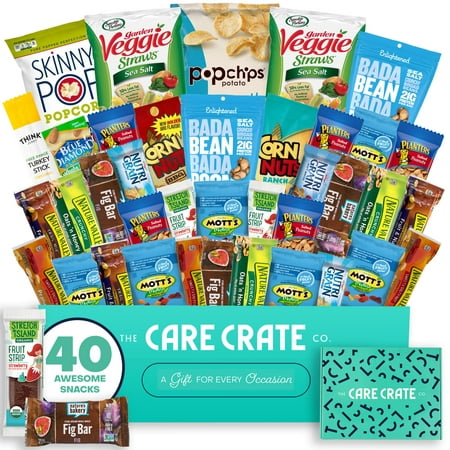 The Care Crate Co Healthy Snacks Variety Pack - Assorted 40 Pack Gift Box