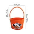 thumbnail image 3 of BSJJY Orange Halloween Candy Basket 7.9x5.5 Inch, Reversible Fabric Treat Bucket with Handle, Cute Print Prank or Treat Bag, 3 of 6