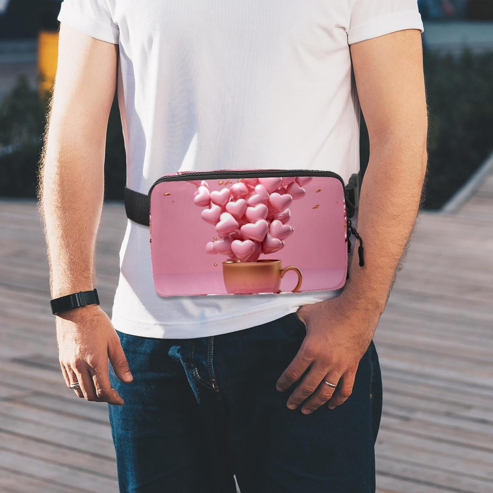 Valentine's Day Lightweight Adjustable Belt Bag with Extension Strap - Unisex Running Waist Bag