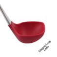 thumbnail image 3 of 12.6" Silicone Soup Ladle Comfortable Stainless Steel Hand Kitchen Scoop Utensil Cooking Supplies Red, 3 of 7